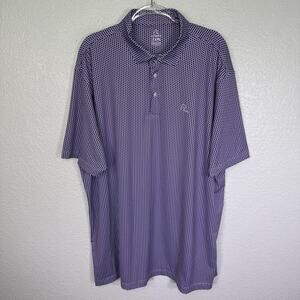 Rhoback Polo Shirt Mens 3XL Texas State Allover Print Golf Performance Purple
